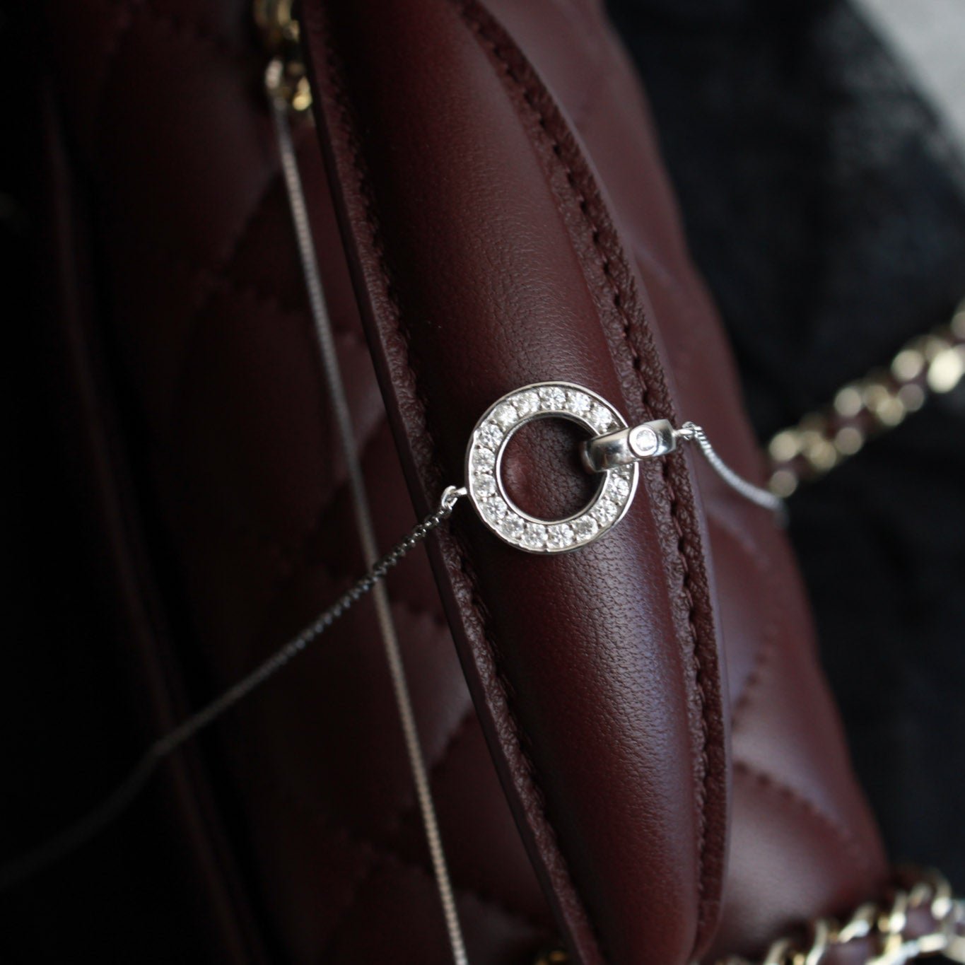 0.45 Carat Moissanite Diamond Pendant Necklace, 18K White Gold Vermeil on Sterling Silver